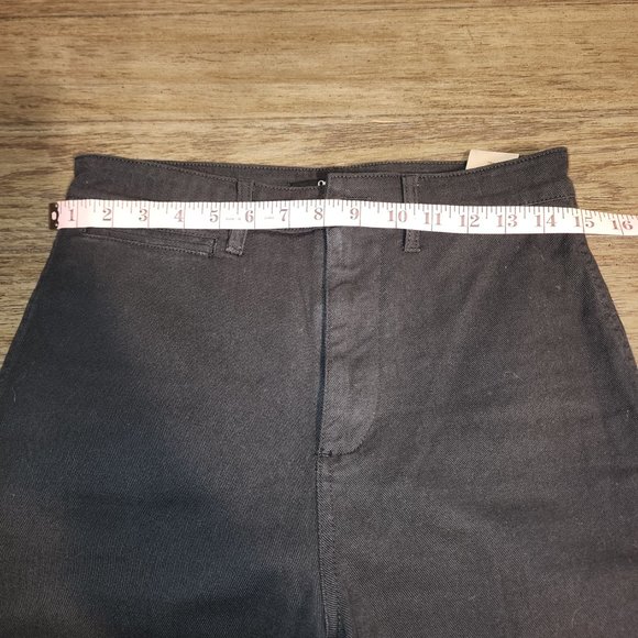 Quince Stretch Cotton Twill Wide-Leg Crop Pant NWOT Black Size 27 - Picture 4 of 7